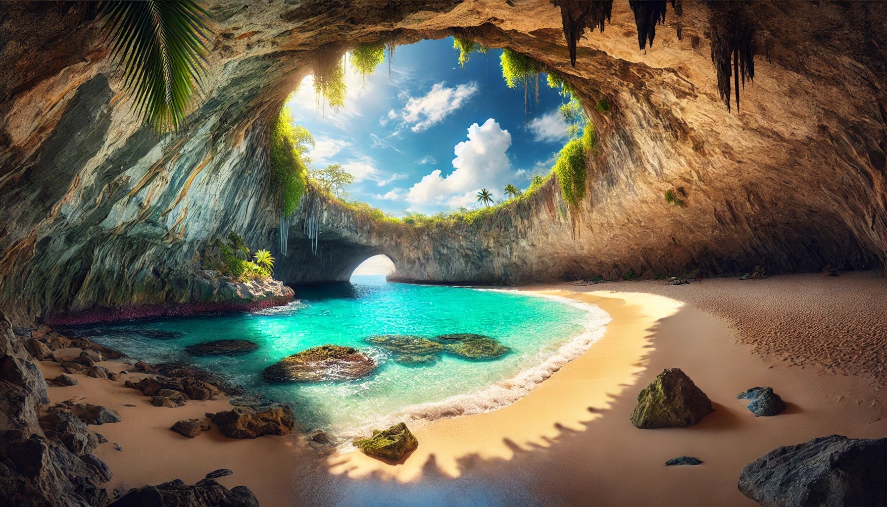 Прихований пляж Playa de Amor на островах Мариета, Мексика у сонячну погоду.